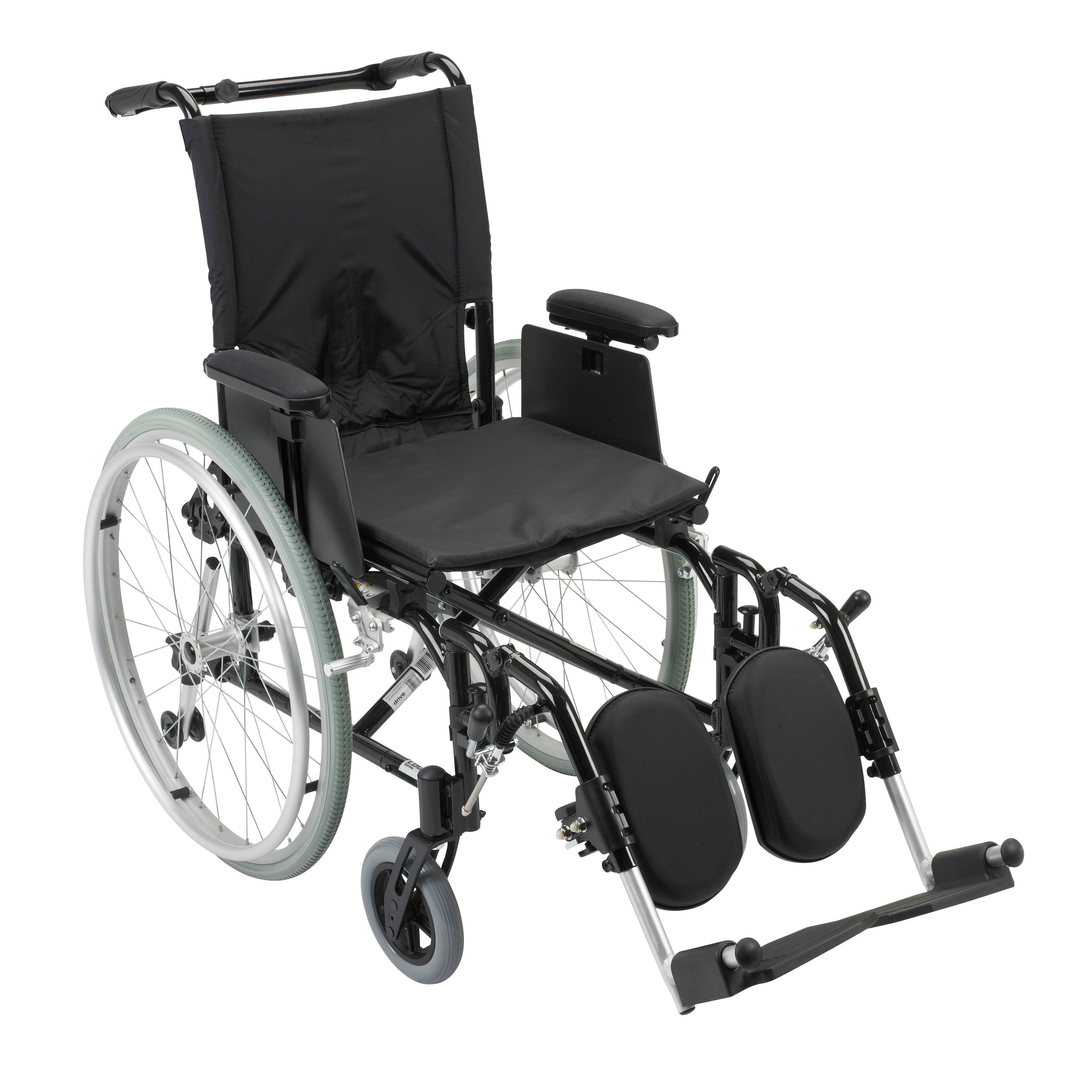 Drive خيارات الكراسي المتحركة فائقة الخفة من طراز كوغار - الحجم: 16 × 16 قدمًا مساند القدم: مساند رفع للأرجل