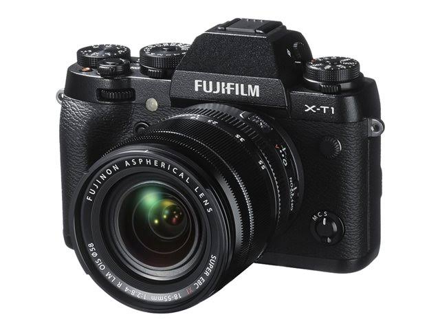 Fuji كاميرا فوجي فيلم X-T1 الرقمية غير المزودة بمرآة بدقة 16 ميجابكسل مع شاشة LCD مقاس 3.0 بوصة وعدسة XF18-55 مم F2.8-4.0 R LM OIS