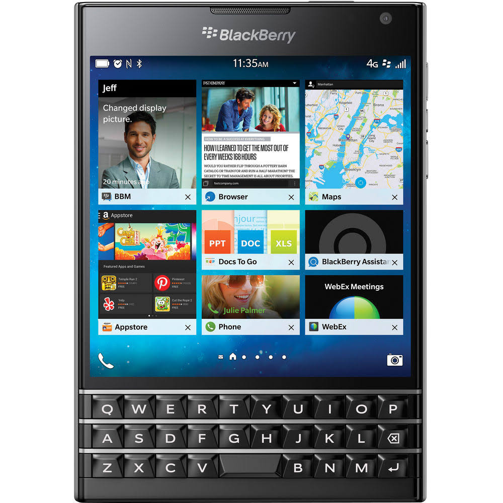 BlackBerry هاتف ذكي مفتوح من المصنع بسعة 32 جيجا بايت (SQW100-1) GSM 4G LTE - أسود