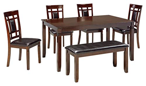 Ashley Furniture تصميم التوقيع من أشلي - طقم طاولة سفرة بينوكس - 6 قطع - طراز معاصر - بني