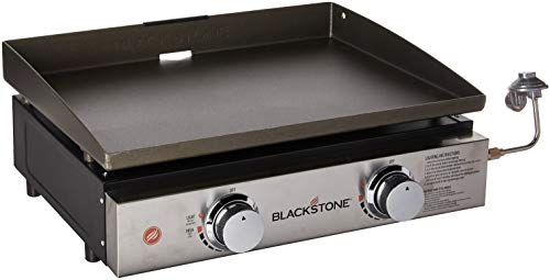  Blackstone شواية منضدية - 22 بوصة تعمل بالغاز - تعمل بالبروبان - 2 شعلات قابلة للتعديل - مصيدة شحوم خلفية - للطبخ في اله...