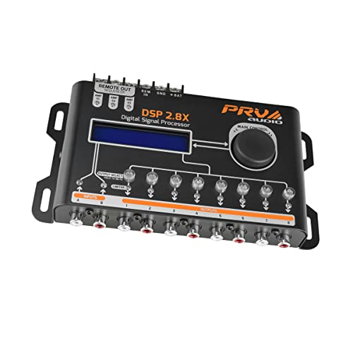 PRV AUDIO DSP 2.8X Car Audio Crossover and Equalizer 8 Channel Full Digital Signal Processor DSP مع جهاز التسلسل