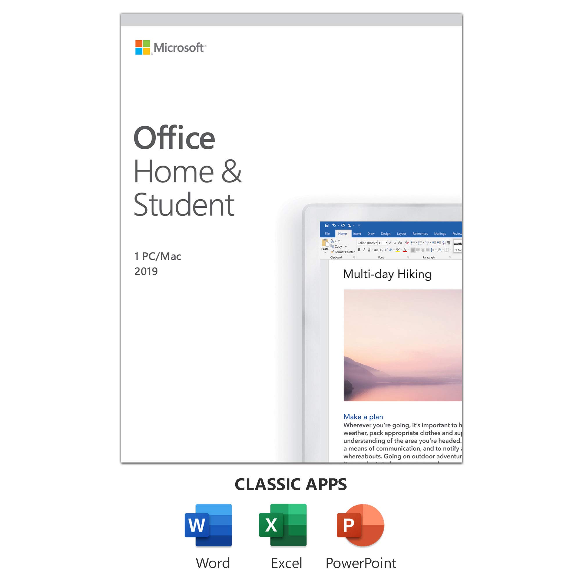 Microsoft Office 2019 Home & Student - Box Pack - 1 PC / Mac