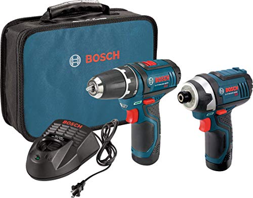  Bosch مجموعة أدوات كهربائية متعددة CLPK22-120 - مجموعة أدوات لاسلكية بجهد 12 فولت (مثقاب / مشغل ومشغل تأثير) مع بطاريتين...