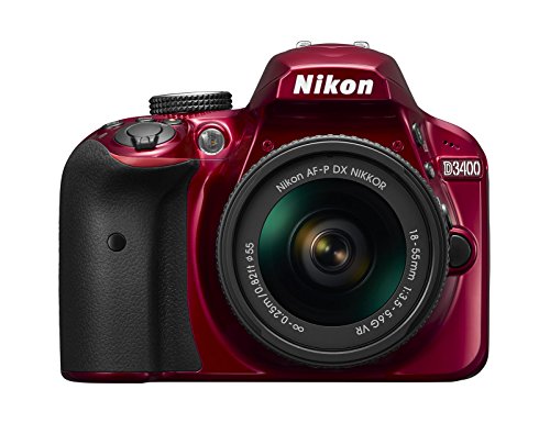 Nikon D3400 w / AF-P DX NIKKOR مقاس 18-55 مم f / 3.5-5.6G VR (أحمر)
