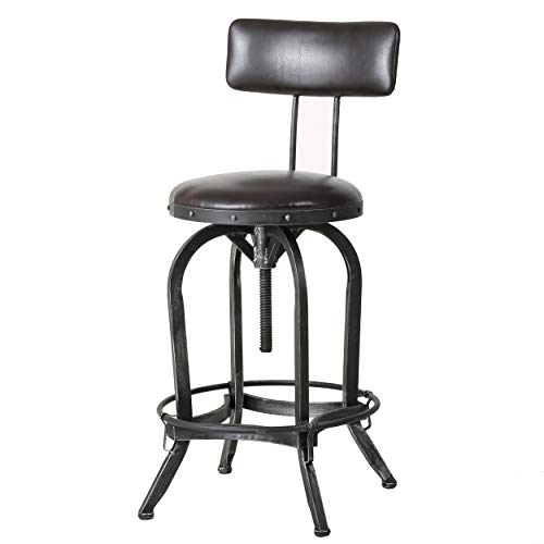 Great Deal Furniture Samthorn Metal Industrial Barstool ث / مسند ظهر