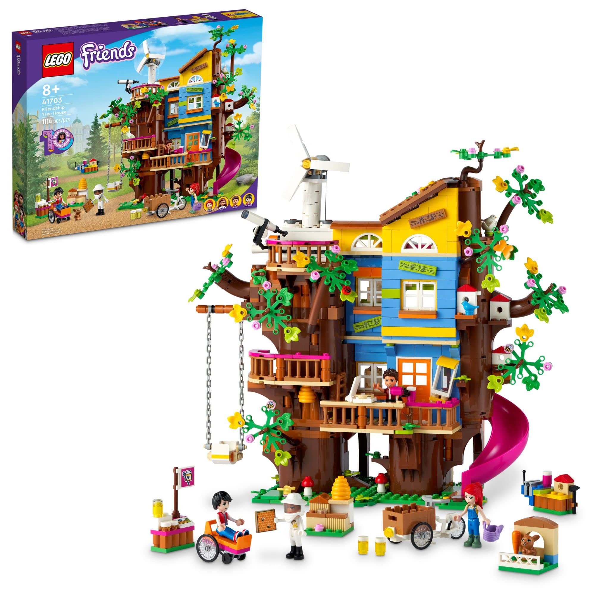  LEGO طقم بناء فريندز فريندز تري هاوس 41703 ؛ فكرة هدية عيد ميلاد ممتعة للأطفال الذين تزيد أعمارهم عن 8 سنوات والذين...