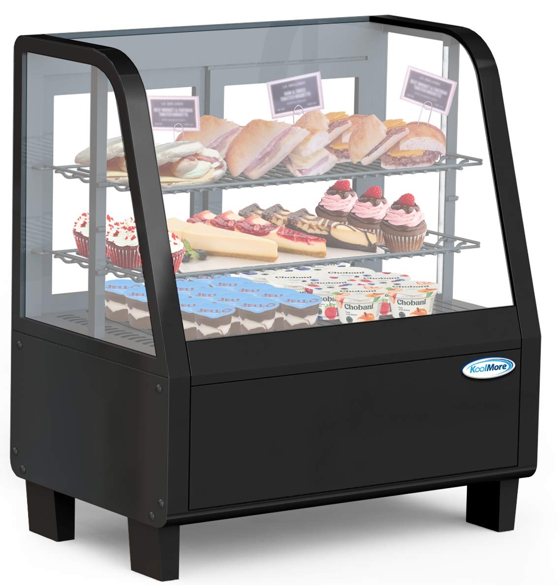 KoolMore عرض الثلاجة التجارية كونترتوب حالة التاجر مع إضاءة LED - 3.6 cu. قدم