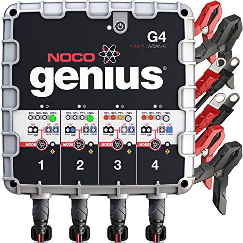 NOCO Genius G4 6V / 12V 4.4 Amp 4-Bank شاحن بطارية وصيانتها