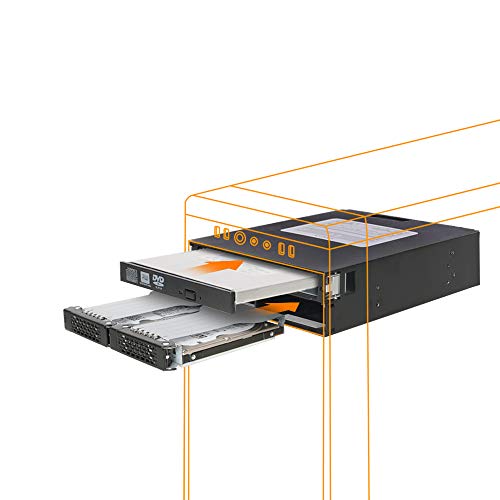 Icy Dock هيكل معدني بالكامل 2 خليج 2.5 بوصة SAS / SATA HDD & SSD Backplane Cage مع علبة ODD رفيعة لخليج 5.25 بوصة خارجي | ToughArmor MB994IPO-3SB