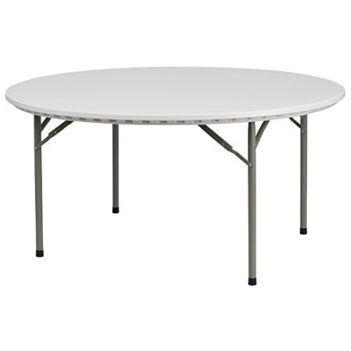 Flash Furniture طاولة بلاستيك مستديرة جرانيت 60 بوصة قابلة للطي