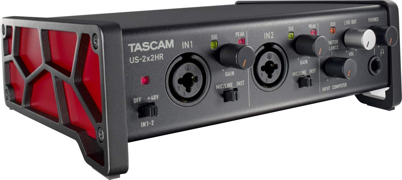 Tascam US-2x2HR 2 Mic 2IN / 2OUT واجهة صوت USB متعددة الاستخدامات عالية الدقة