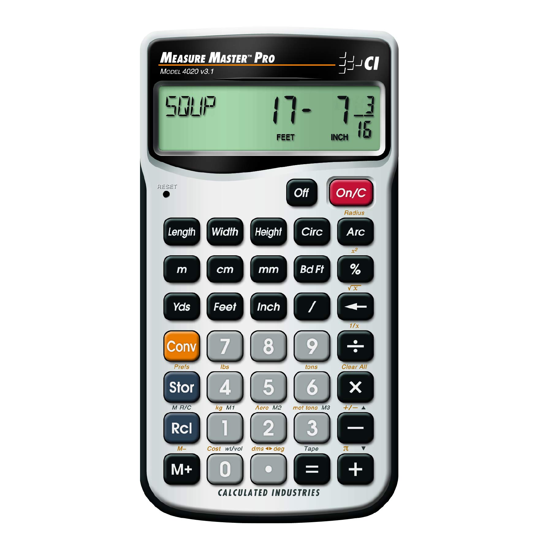 Calculated Industries 4020 قياس Master Pro Feet-Inch-Fraction and Metric Construction Math Calculator