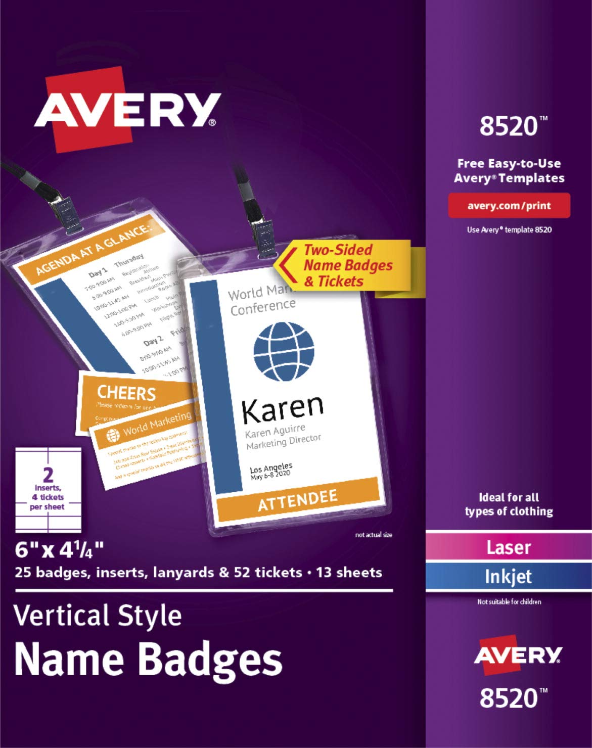Avery شارات اسم قابلة للتخصيص