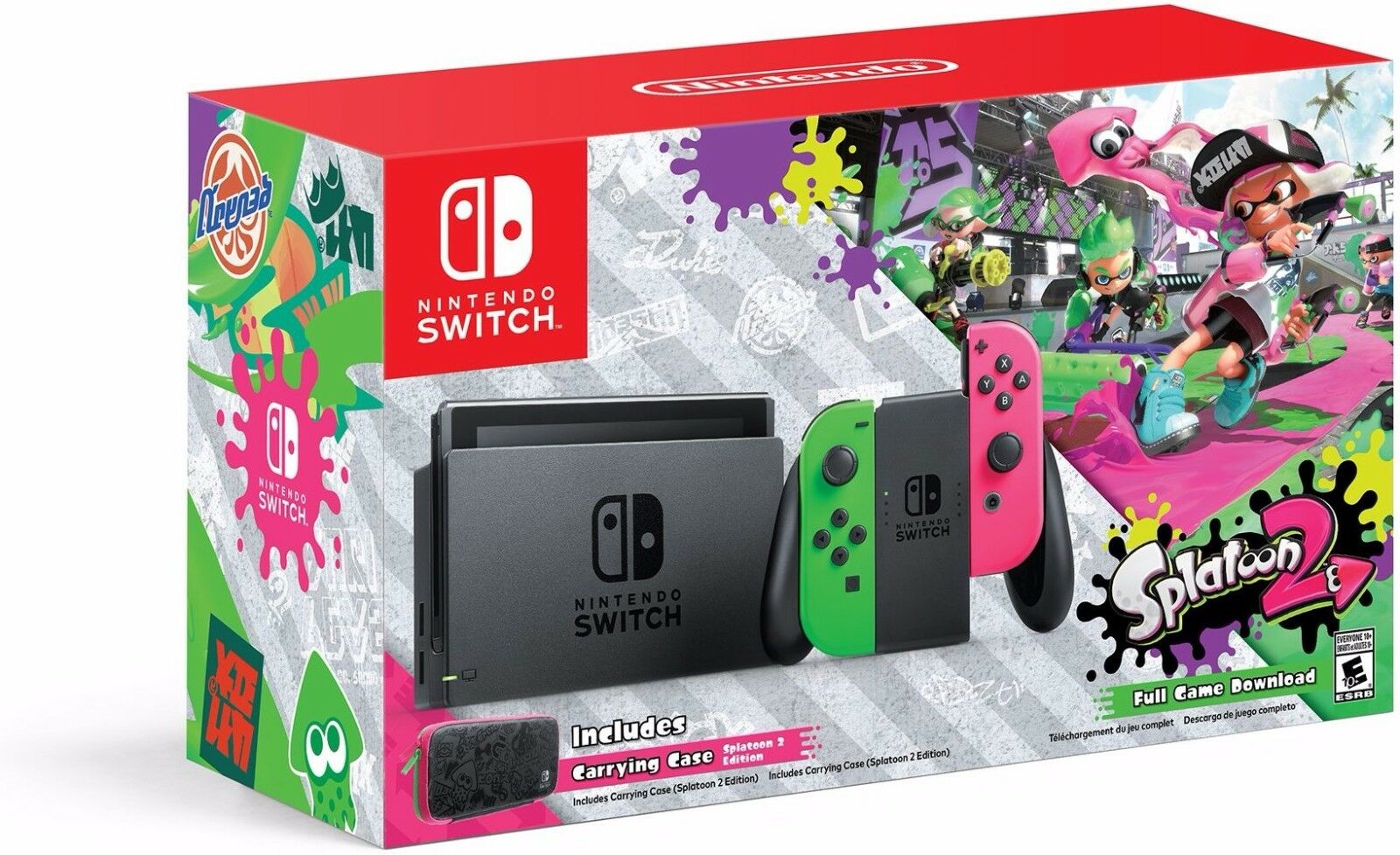 Nintendo بدّل الأجهزة باستخدام Splatoon 2 + Neon Green / Neon Pink Joy-Cons (سويتش)