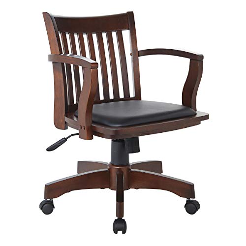 Office Star OSP Designs Deluxe Wood Bankers Desk Chair ...