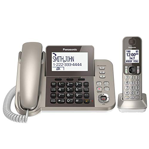 Panasonic هاتف سلكي / لاسلكي مع Link2Cell Bluetooth وجهاز الرد على المكالمات
