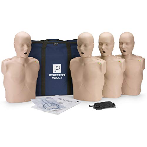 Prestan Products مجموعة من 4 عبوات تدريب احترافي متوسط للبشرة CPR-AED (مع جهاز مراقبة الإنعاش القلبي الرئوي) من المنتجات