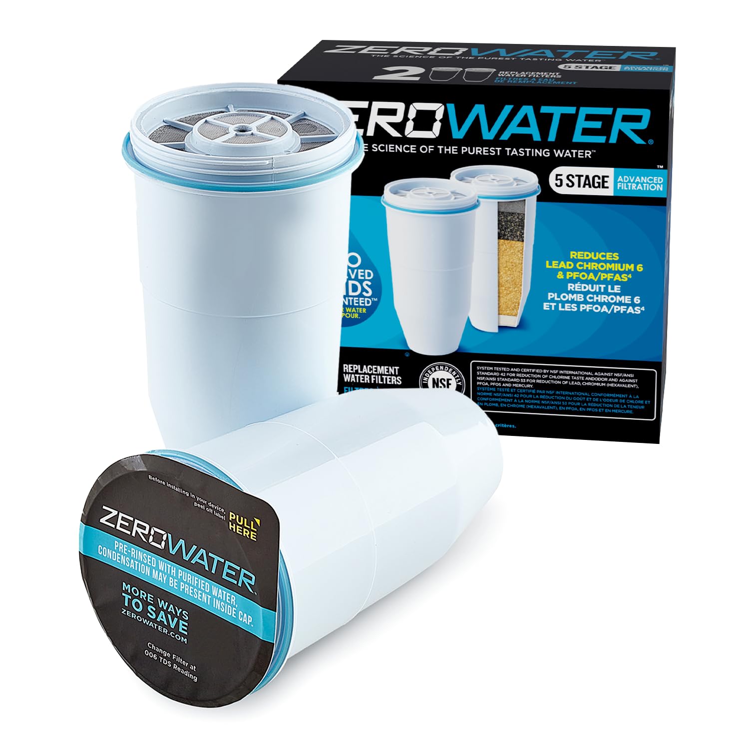 ZeroWater water filter Replacement, NSF Certified to Re...
