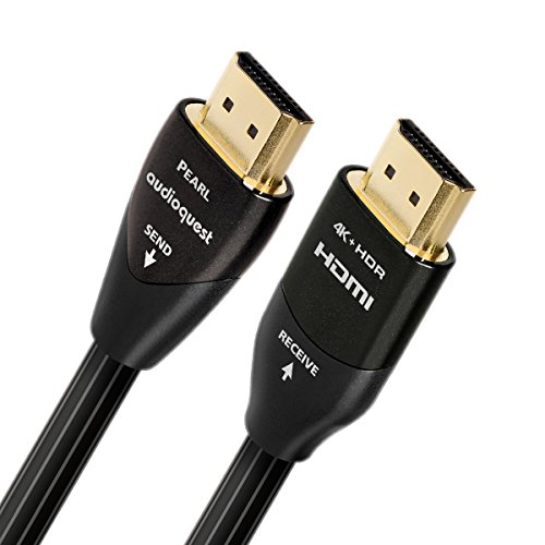AudioQuest بيرل 10 أمتار (32.8 قدم) أسود / أبيض كابل صوت / فيديو رقمي نشط HDMI مع اتصال إيثرنت