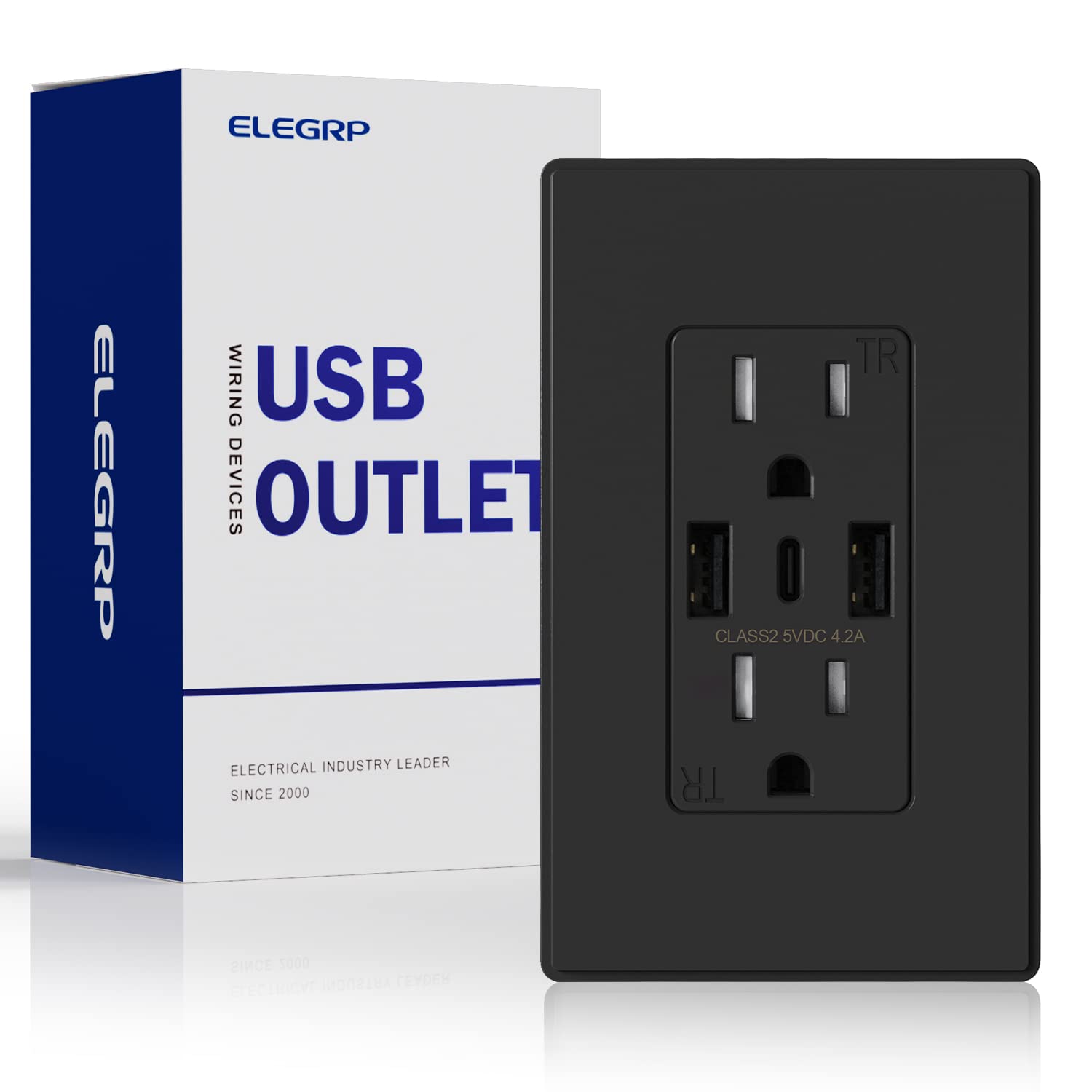 ELEGRP منفذ USB 4.2AAC بالحائط