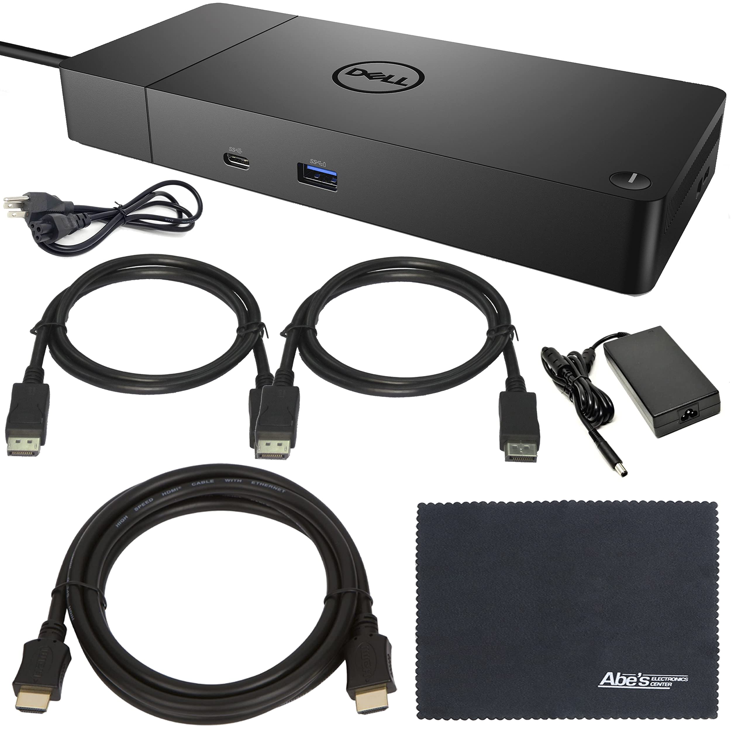 AOM Dell Performance Dock WD 19S WD19S Docking Station (WD19S130W) مع محول طاقة 130 وات + كابل HDMI ZoomSpeed + 2 × ZoomSpeed DisplayPort + حزمة المبتدئين