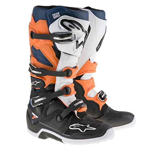 Alpinestars حذاء تيك 7 موتوكروس رجالي - برتقالي / أزرق - 11