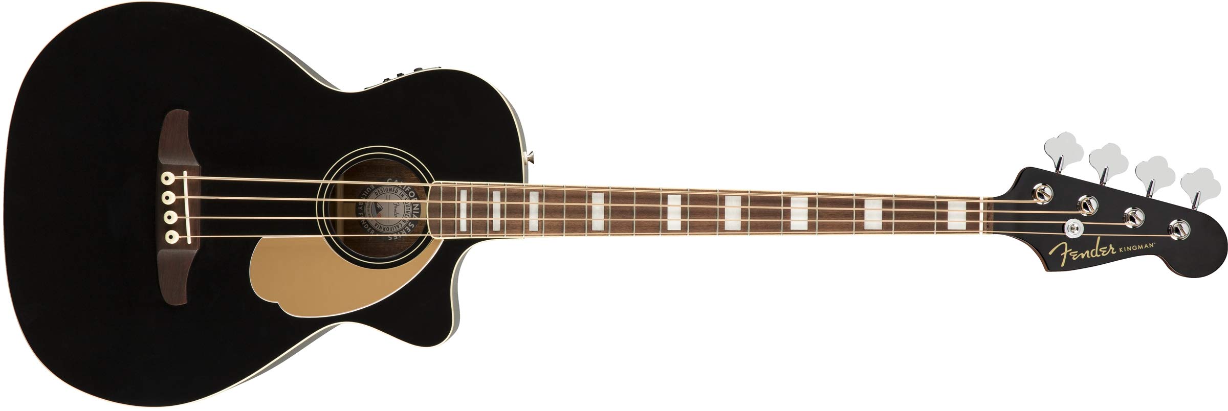 Fender جيتار اكوستيك باس من كينجمان (V2) - أسود - مع حقيبة - لوح أصابع الجوز