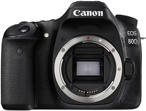 Canon هيكل كاميرا SLR الرقمية [EOS 80D] مع مستشعر CMOS بدقة 24.2 ميجابكسل (APS-C) و Dual Pixel CMOS AF - أسود