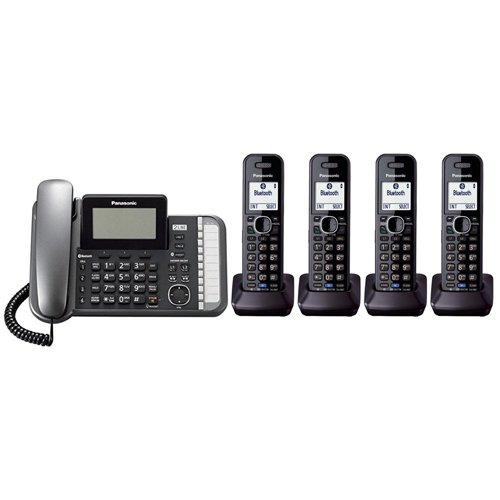 Panasonic KX-TG9582B + 2 KX-TGA950B هاتف مشترك سلكي / لاسلكي 2-Line DECT 6.0 System