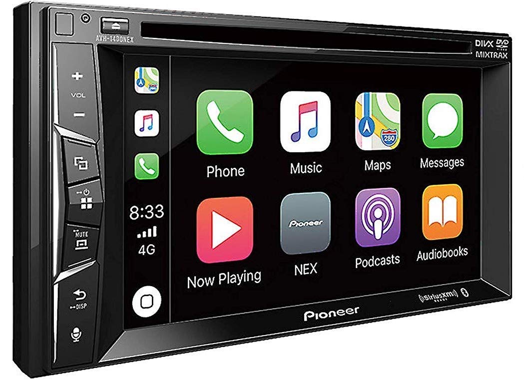 Pioneer AVH-1400NEX جهاز استقبال DVD Nex مقاس 6.2 بوصة مزدوج الدين في لوحة القيادة مع Bluetooth و Apple Carplay و Siriusxm جاهز