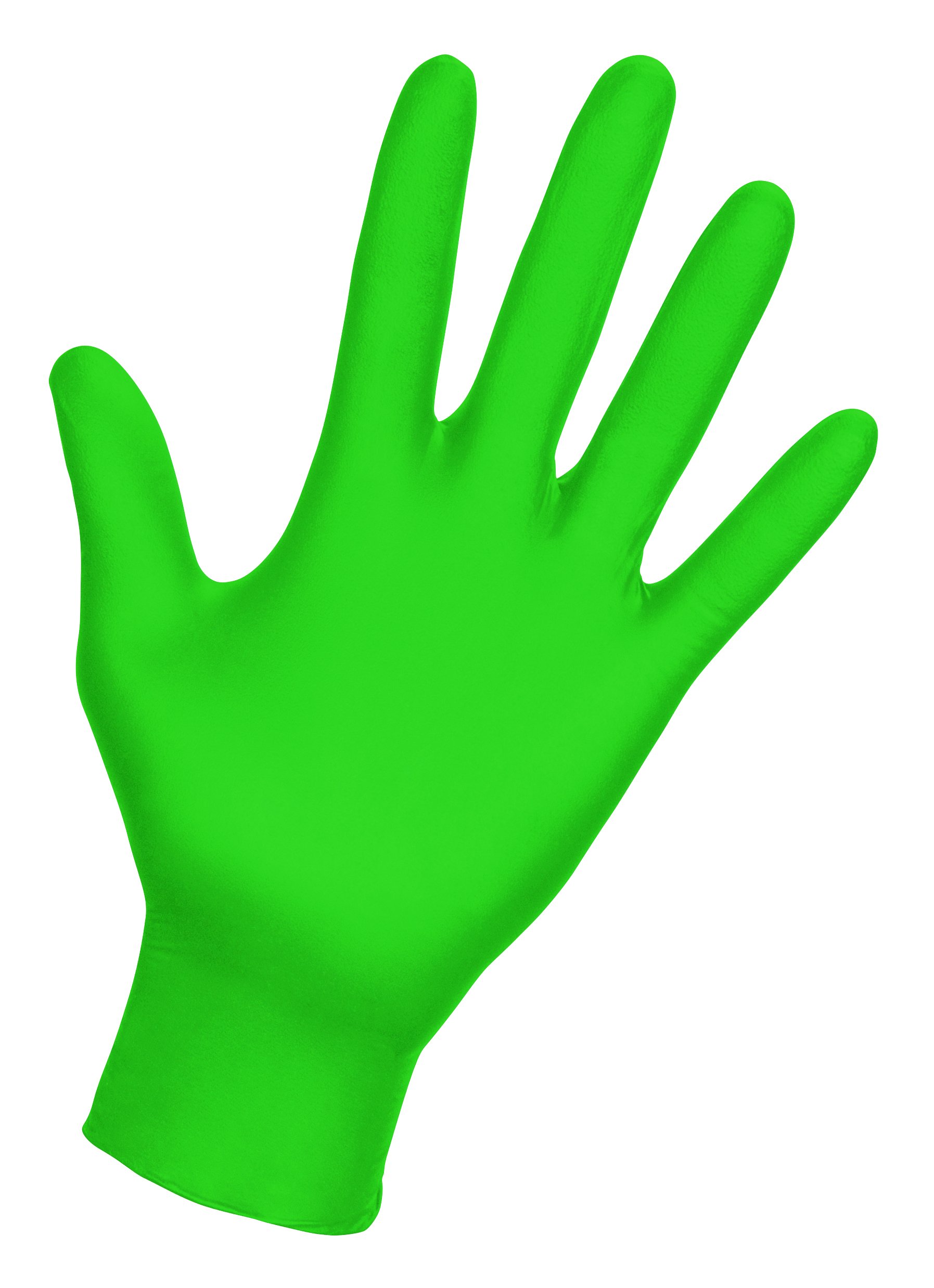 SAS Safety قفازات RAVEN HiViz Neon Green Nitrile (المعروفة سابقًا باسم Derma VUE)