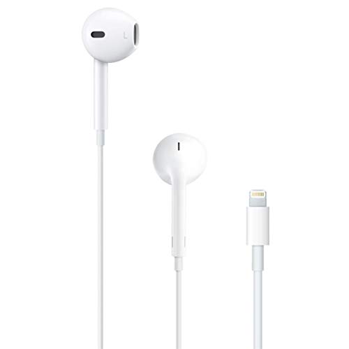  Apple سماعات EarPods مع موصل Lightning. ميكروفون مع جهاز تحكم مدمج للتحكم في الموسيقى والمكالمات الهاتفية ومستوى الصوت....