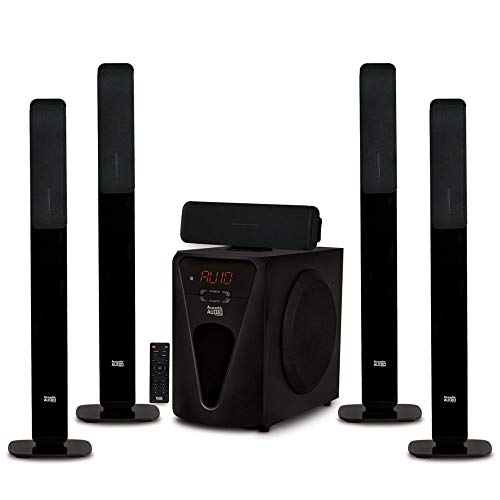 Acoustic Audio by Goldwood نظام مكبرات الصوت Acoustic Audio AAT5005 Bluetooth Tower 5.1 للمسرح المنزلي مع مضخم صوت 8 بوصات