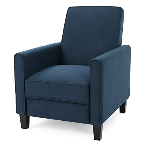 Great Deal Furniture كرسي نادي جيفري القماش الأزرق الداكن