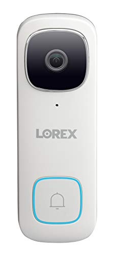  Lorex 2K QHD Wi-Fi فيديو جرس الباب كاميرا مراقبة خارجية | الكشف عن الأشخاص والرؤية الليلية الملونة | عدسة بزاوية واسعة...