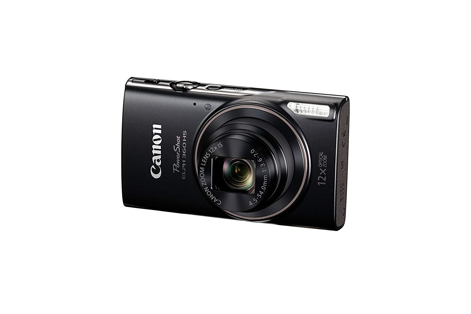 Canon كاميرا رقمية PowerShot ELPH 360 مع تكبير بصري 12x وتثبيت الصورة - Wi-Fi و NFC ممكن (أسود)