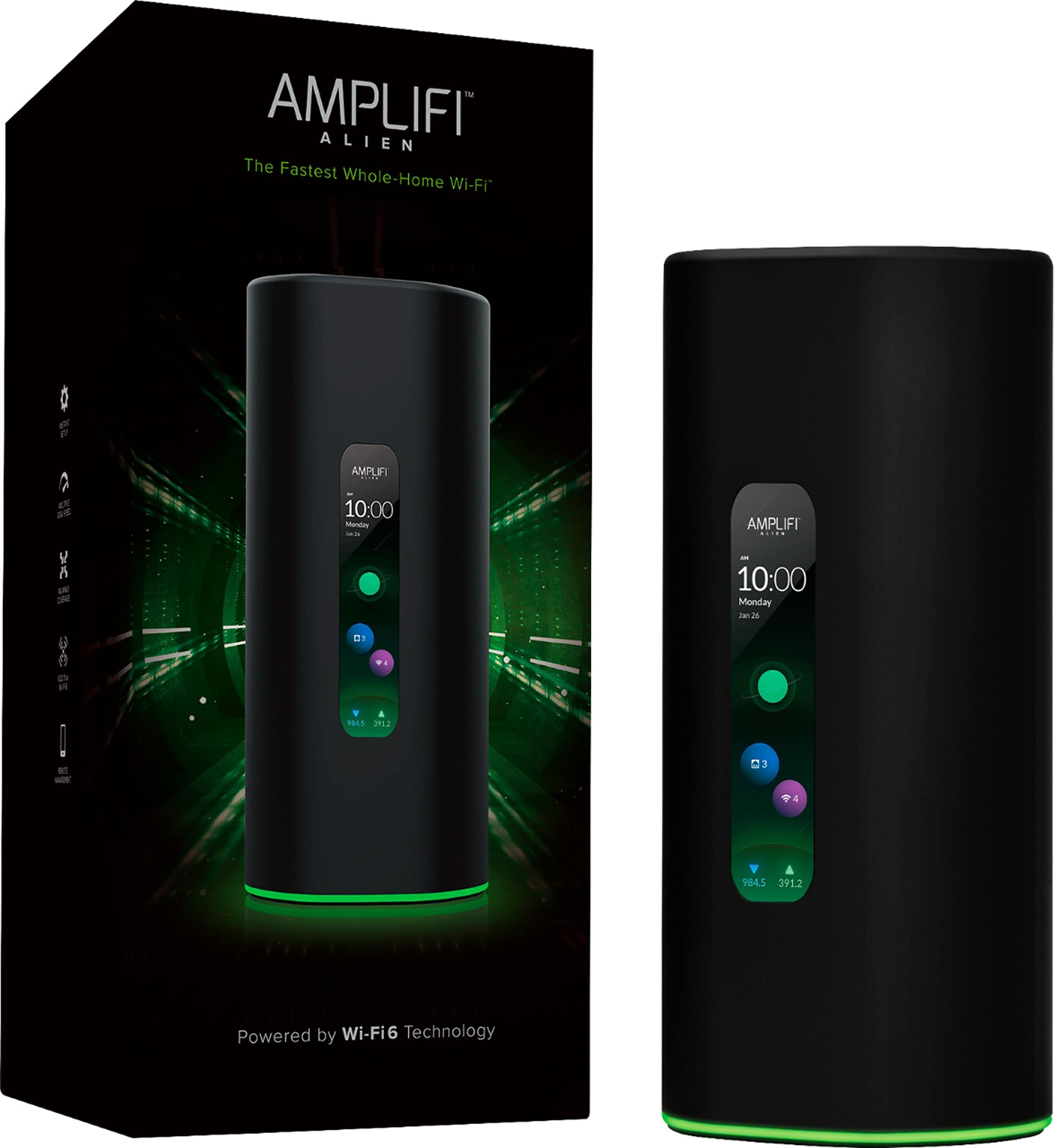 Ubiquiti Networks AmpliFi Alien Tri-Band WiFi 6 نظام شبكة قابلة للتطوير راوتر WiFi 6 AX نظام شبكات ألعاب شبكية