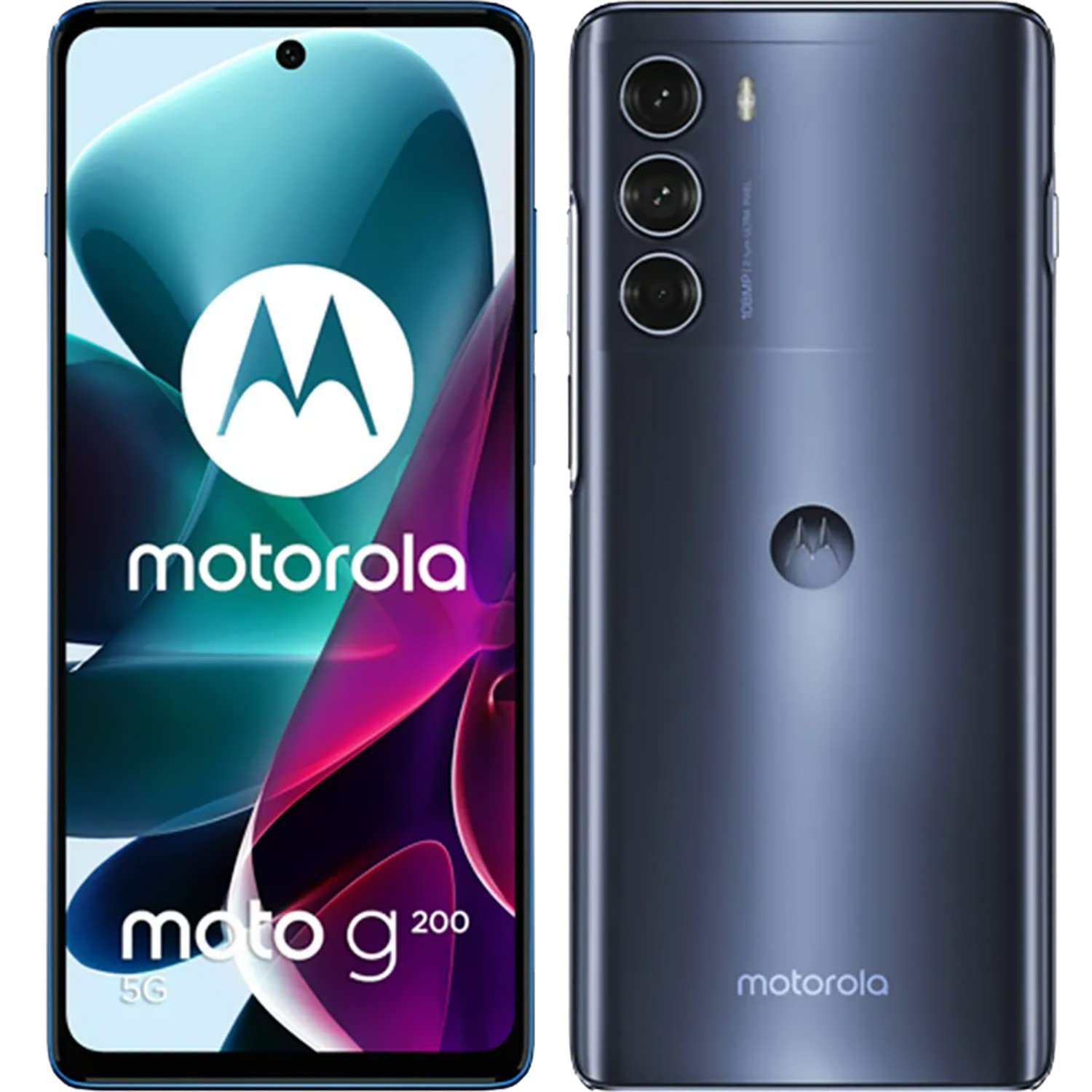 Motorola Moto G200 Dual-SIM 128GB ROM + 8GB RAM (GSM فقط | بدون CDMA) هاتف ذكي 5G مفتوح من المصنع (أزرق ممتاز) - إصدار عالمي
