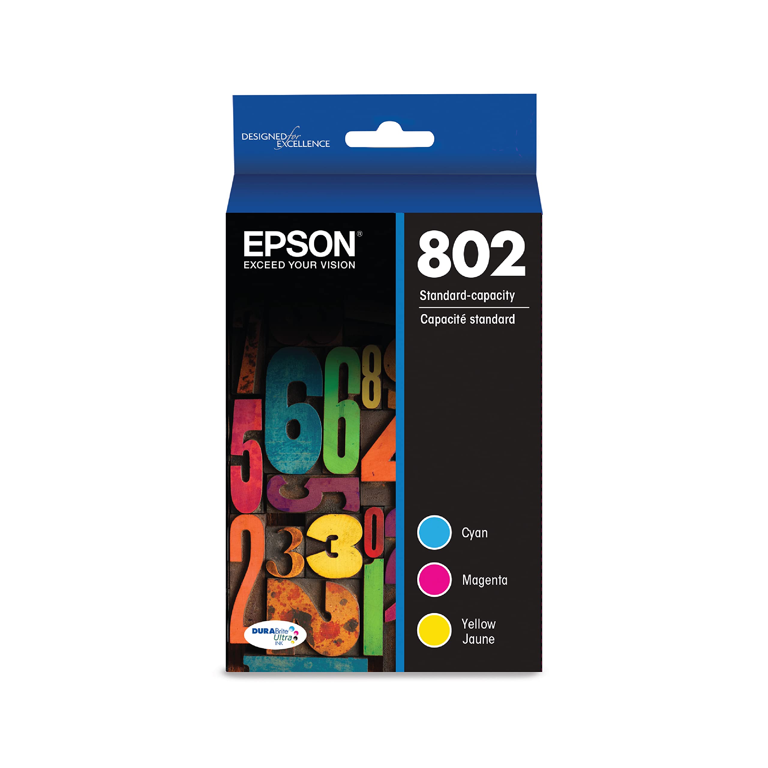 Epson مجموعة ألوان T802 DURABrite Ultra -Ink ذات السعة ...