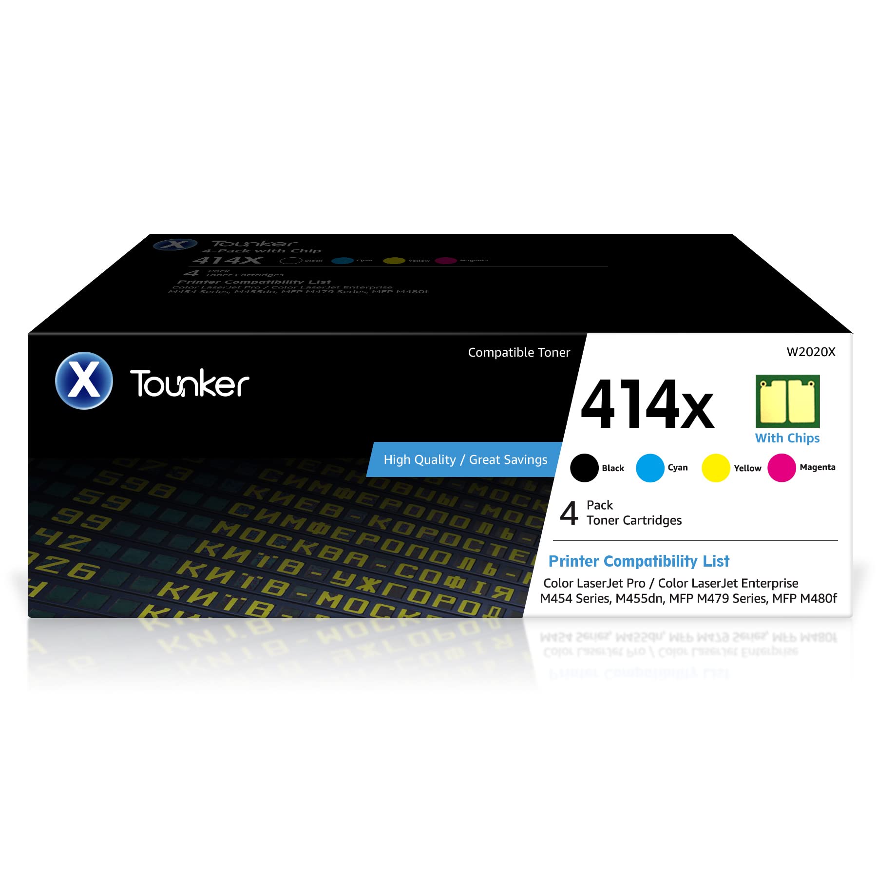 Tounker خرطوشة حبر بديلة متوافقة مع HP 414X