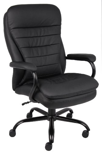 Boss Office Products كرسي مزدوج من الجلد القطيفة شديد التحمل بسعة وزن تبلغ 350 رطلاً بلون بني بومبر