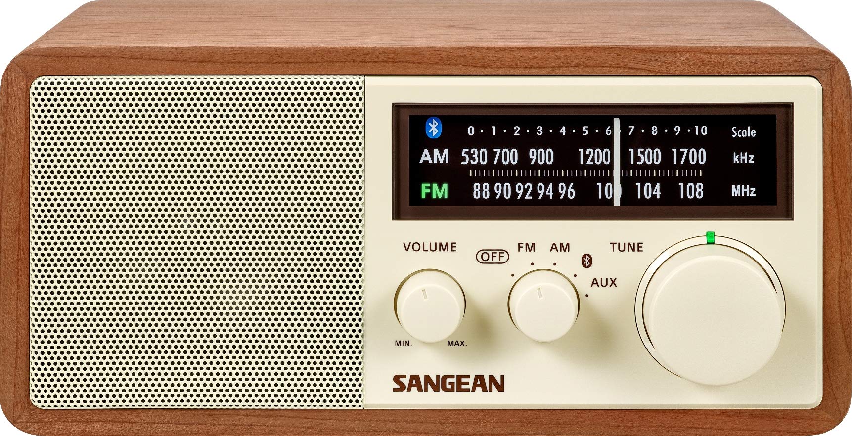 Sangean AM / FM / Bluetooth راديو خشبي مع شحن هاتف USB