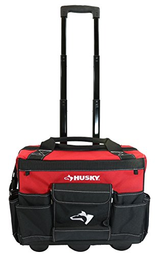 Husky GP-43196N13 18 '600-Denier الأحمر المقاوم للماء المقاول المتداول حقيبة حمل حقيبة مع مقبض تصغير