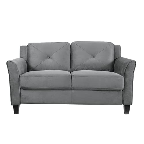 Lifestyle Solutions Harrington Loveseat باللون الرمادي والرمادي الداكن