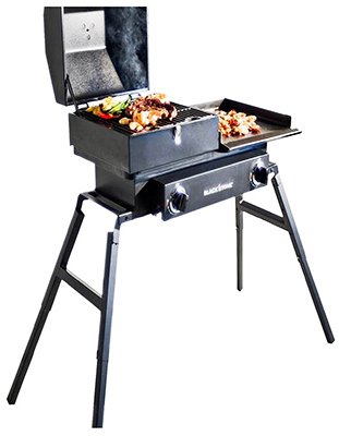 Blackstone 1555 48.5 '' LX 23 '' WX 38.5 '' H Tailgater Combo 3-In-1 Grill