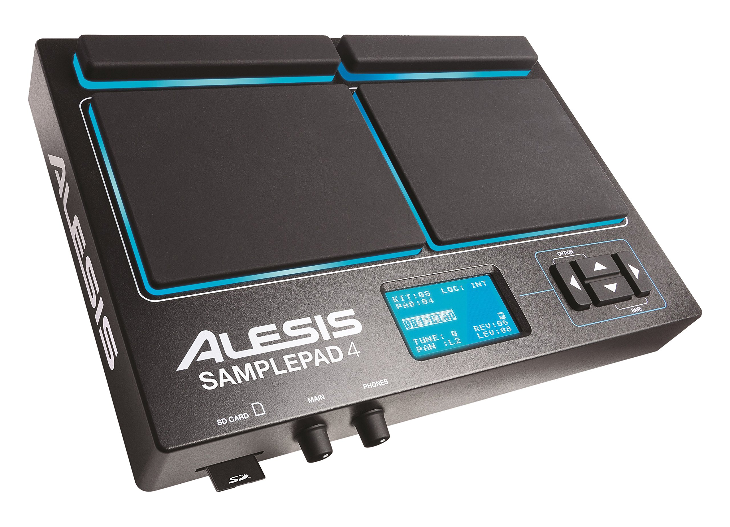 Alesis لوحة العينة 4 | آلة نقر وعينة مدمجة مع 4 وسادات حساسة للسرعة و 25 صوتًا للطبل وفتحة بطاقة SD / SDHC