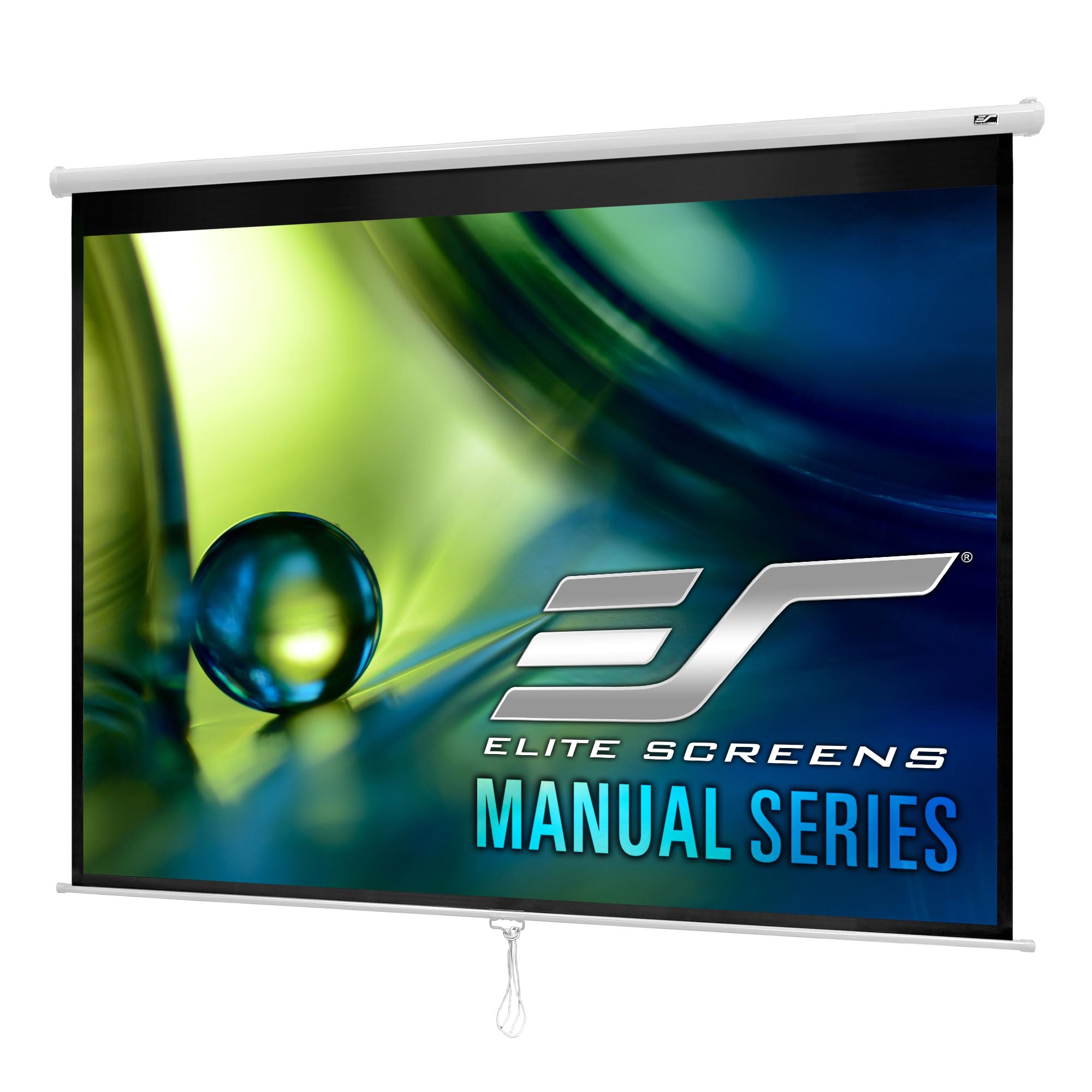 Elite Screens Manual Series, 120-INCH 4:3, Pull Down Manual Projector Screen with AUTO LOCK, Movie Home Theater 8K / 4K Ultra HD 3D Ready, 2-YEAR WARRANTY, M120XWV2