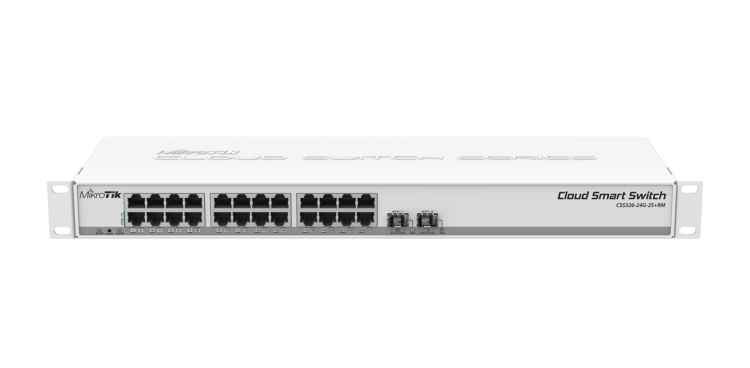 MikroTik CSS326-24G-2S + RM 24 منفذ جيجابت إيثرنت مع منفذين SFP +