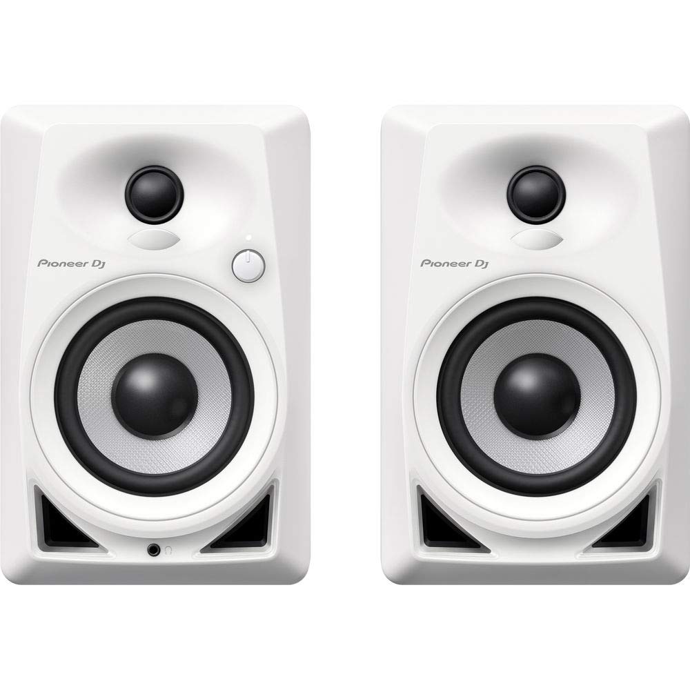 Pioneer DJ DM-40-W - شاشة عرض ثنائية الاتجاه 21 وات 4 بوصة - أبيض (زوج)